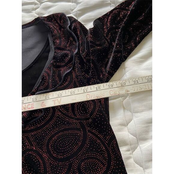 Notations Black Velvet With Red Paisley Top Whimsygoth Dark Romantic Witchy - Picture 11 of 13